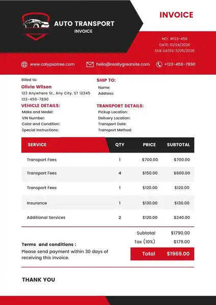 auto transport invoice template 05