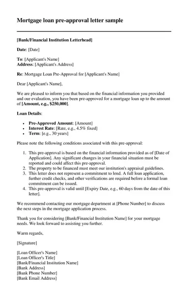 Mortgage Pre Approval Letter Example 02