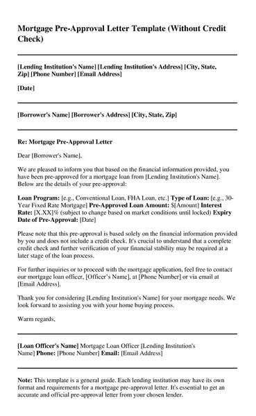 Mortgage Pre Approval Letter Example 03