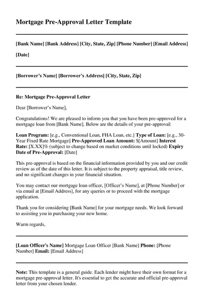 Mortgage Pre Approval Letter Example 05