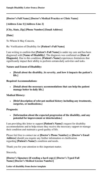 sample letter of disability from doctor 06