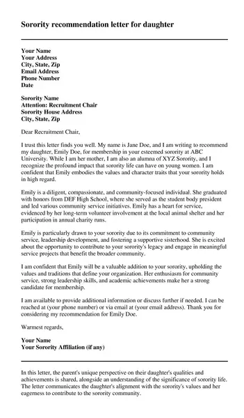 sorority recommendation letter example 06