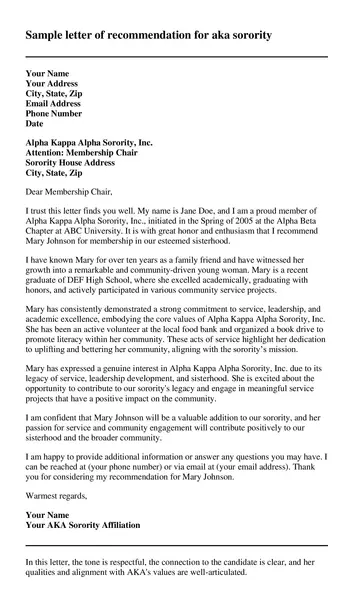 sorority recommendation letter example 09