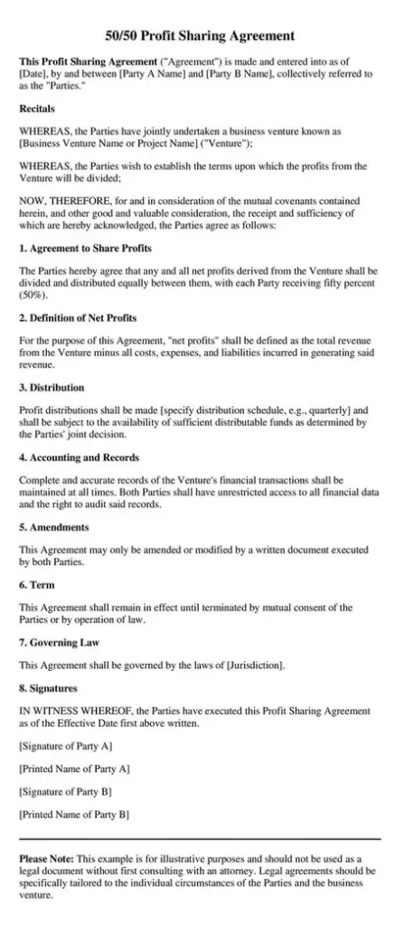 profit sharing agreement example 06