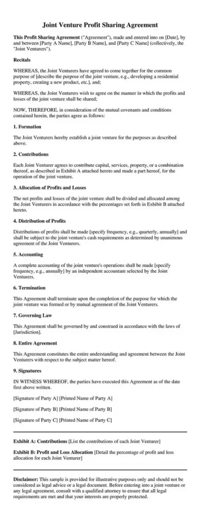 profit sharing agreement example 07