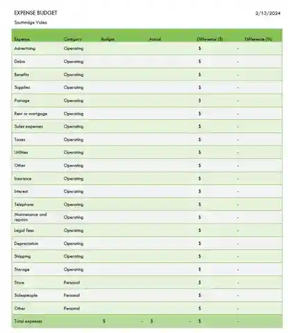 Expense Monthly Budget Template Excel Free