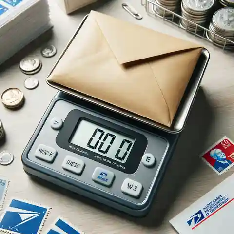 How Much Postage Letter to Canada From USA Sending a letter to Canada A digital scale displaying the weight of an envelope, indicating it's slightly over 1 ounce