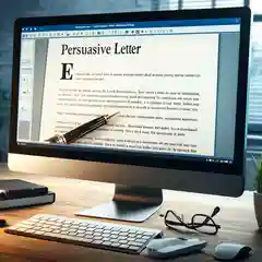 A detailed image of a desktop Word document titled 'Persuasive Letter Examples'.