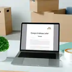 A professional and clean image about simple change of address letters