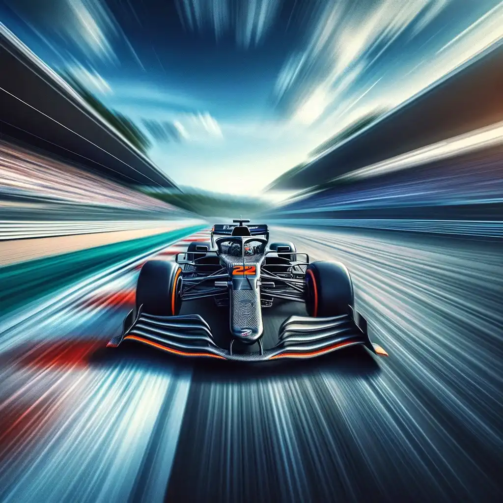 A sharp photo of a racing car taken with a fast shutter speed