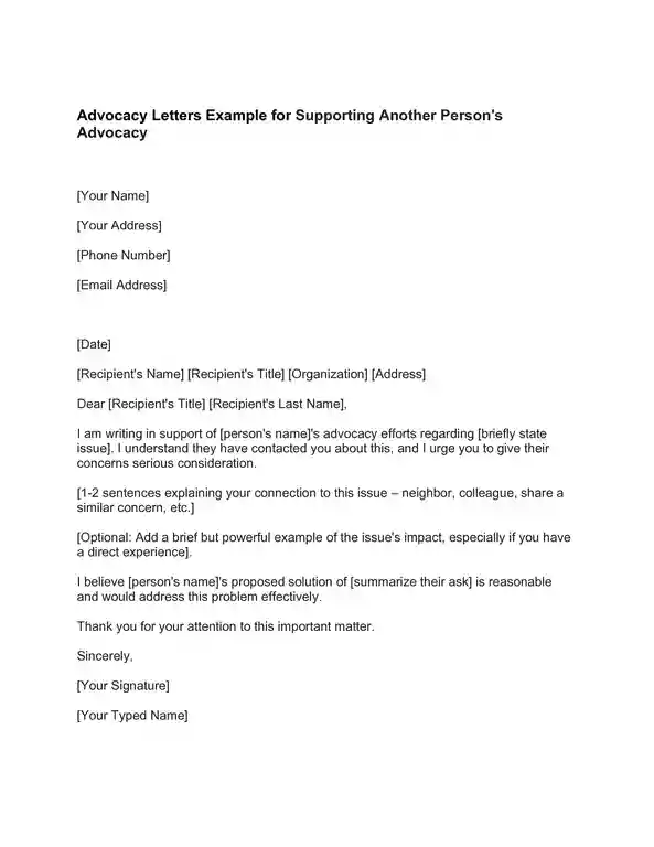 Advocacy Letters Examples 05