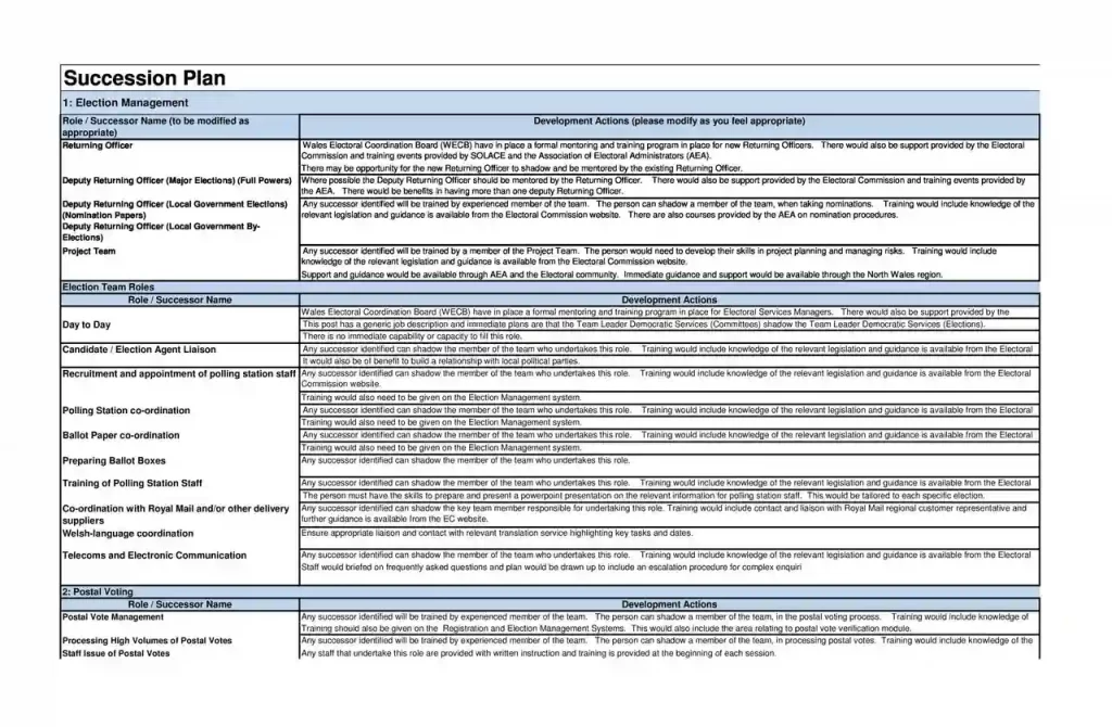 Examples of Succession Planning Templates 22