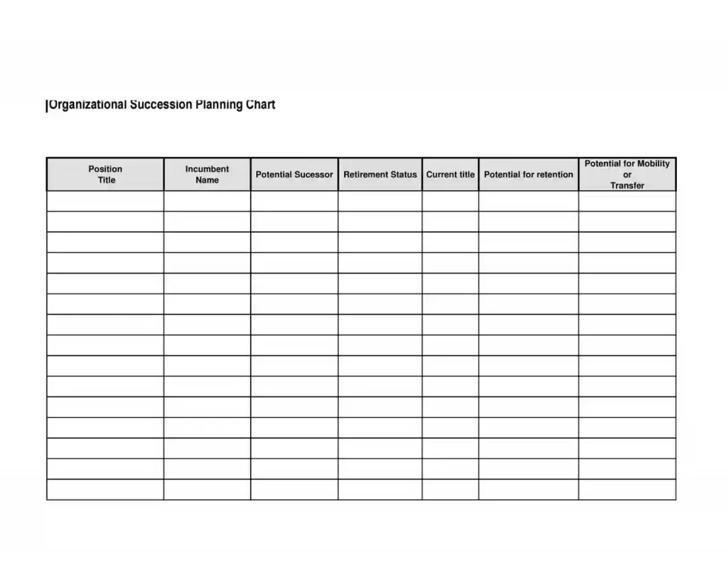 Examples of Succession Planning Templates 31