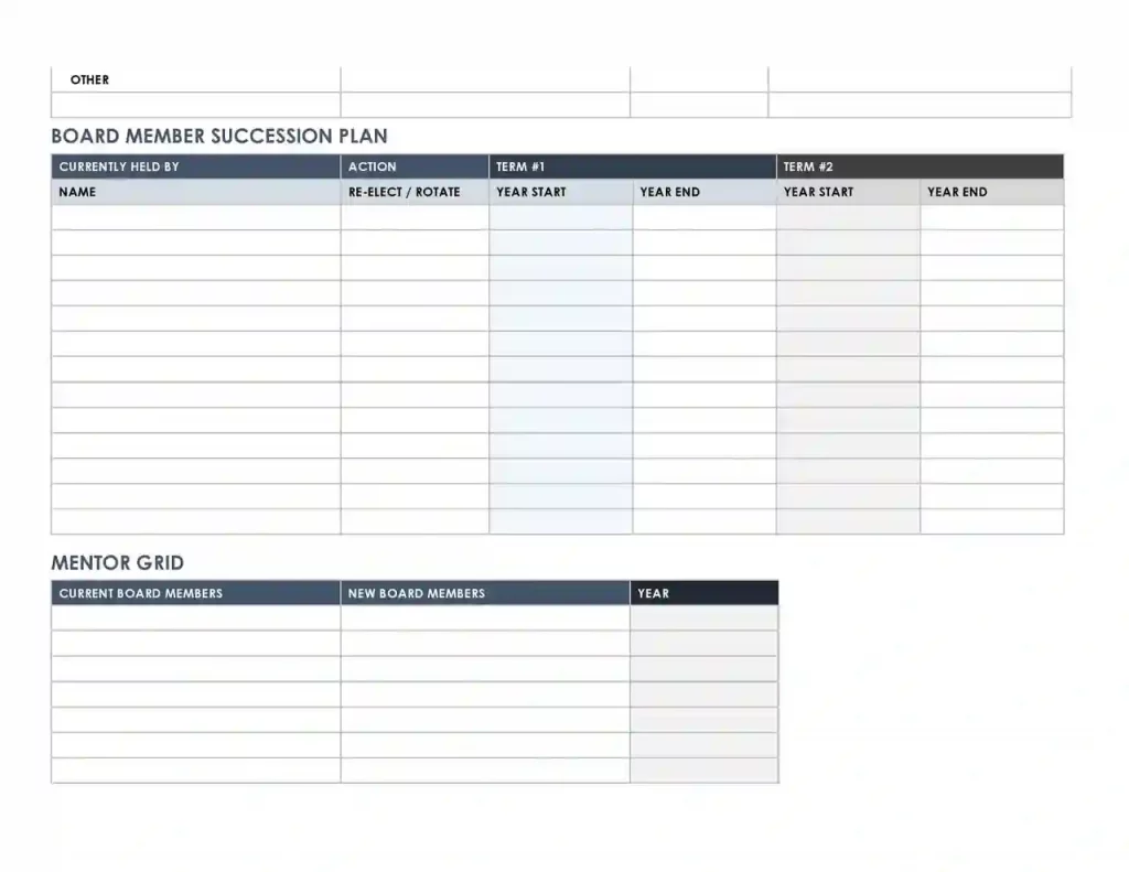 Examples of Succession Planning Templates 33