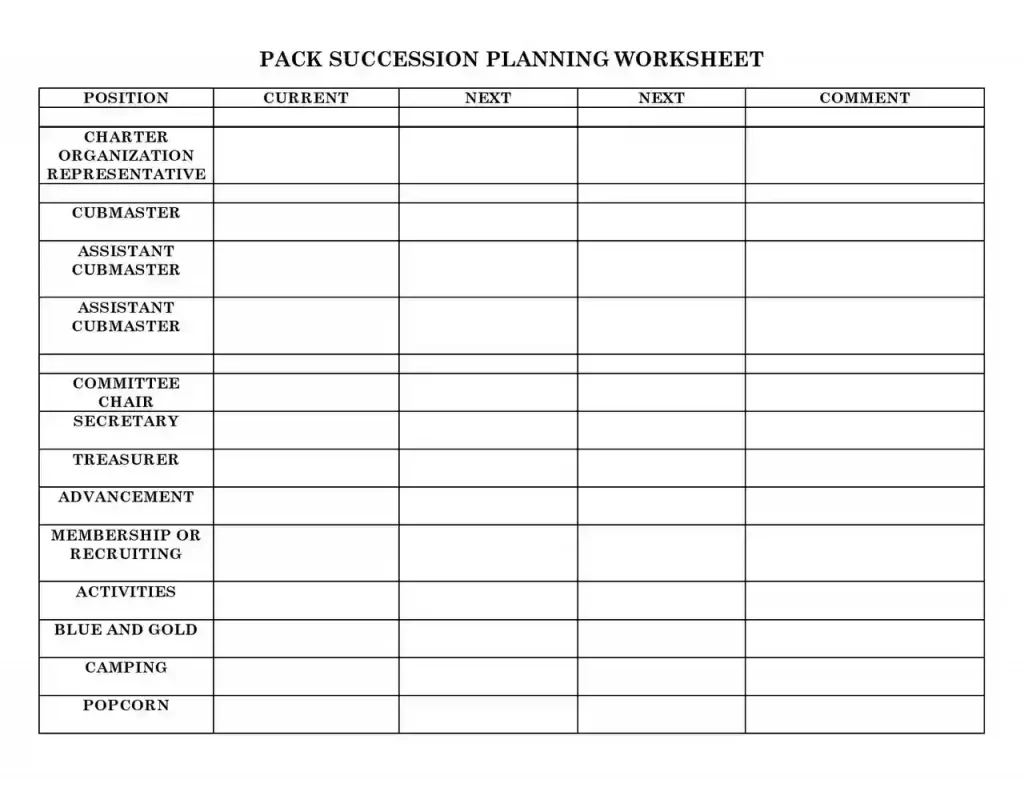 Examples of Succession Planning Templates 34