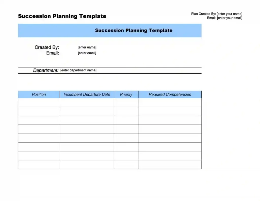 Examples of Succession Planning Templates 37