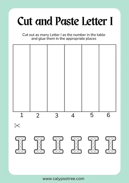 Free Letter I Worksheets Cut and Paste 01