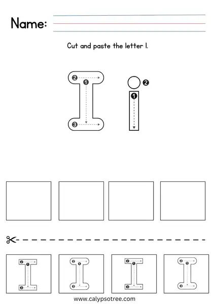 Free Letter I Worksheets Cut and Paste 02