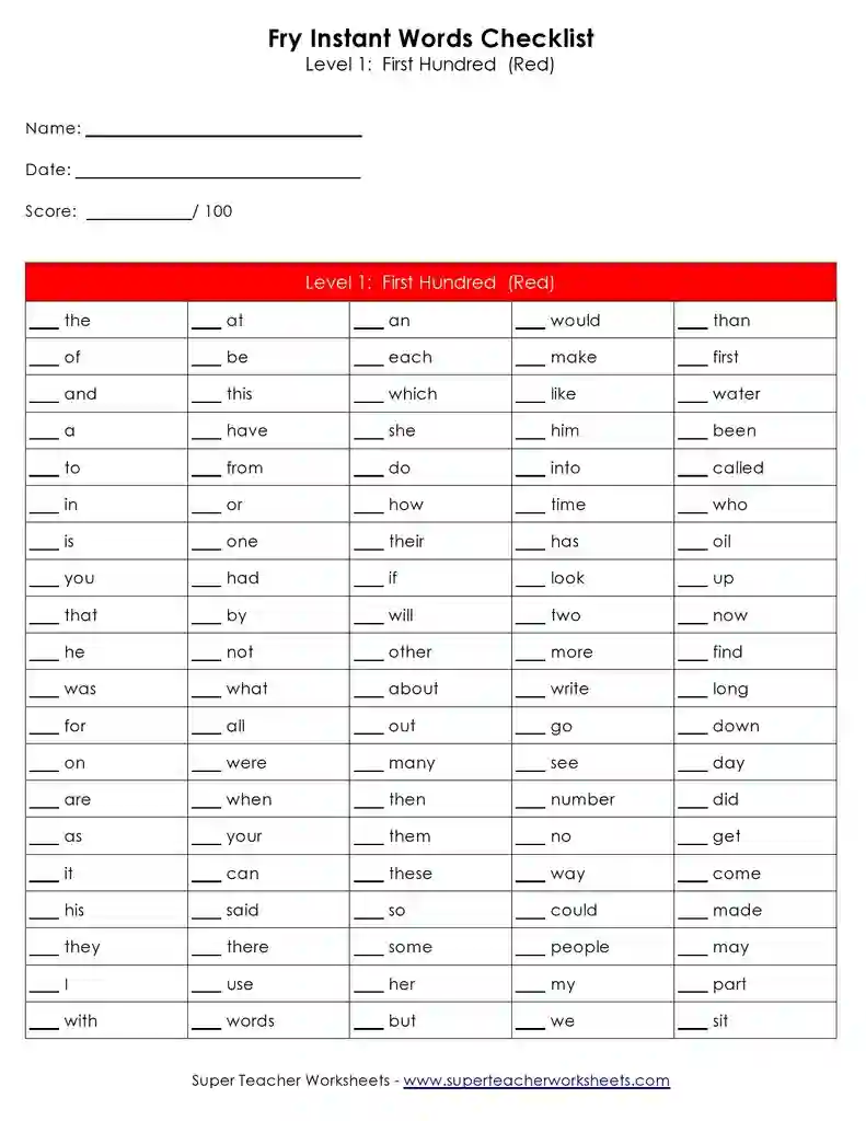 Free Printable Blank Spelling Test Templates 02
