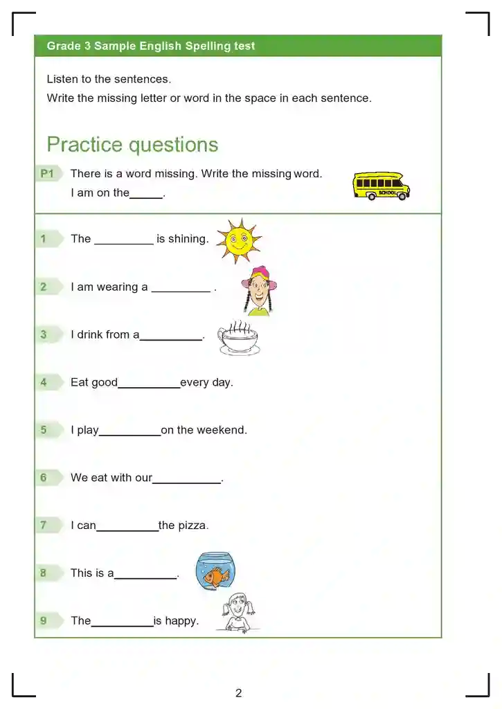 Free Printable Blank Spelling Test Templates 05