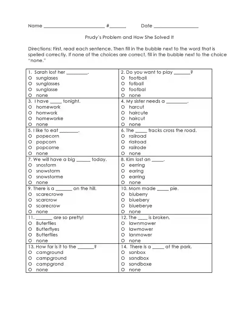 Free Printable Blank Spelling Test Templates 06