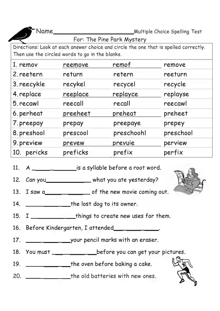 Free Printable Blank Spelling Test Templates 08
