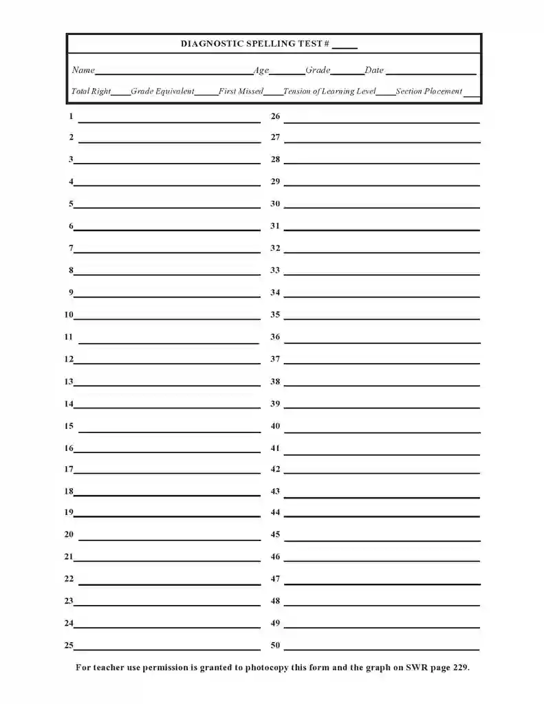 Free Printable Blank Spelling Test Templates 12 Free Printable Blank Spelling Test Templates 12