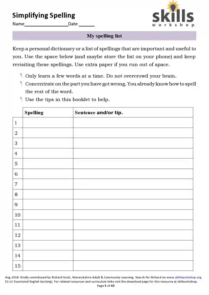 Free Printable Blank Spelling Test Templates 33 Free Printable Blank Spelling Test Templates 33