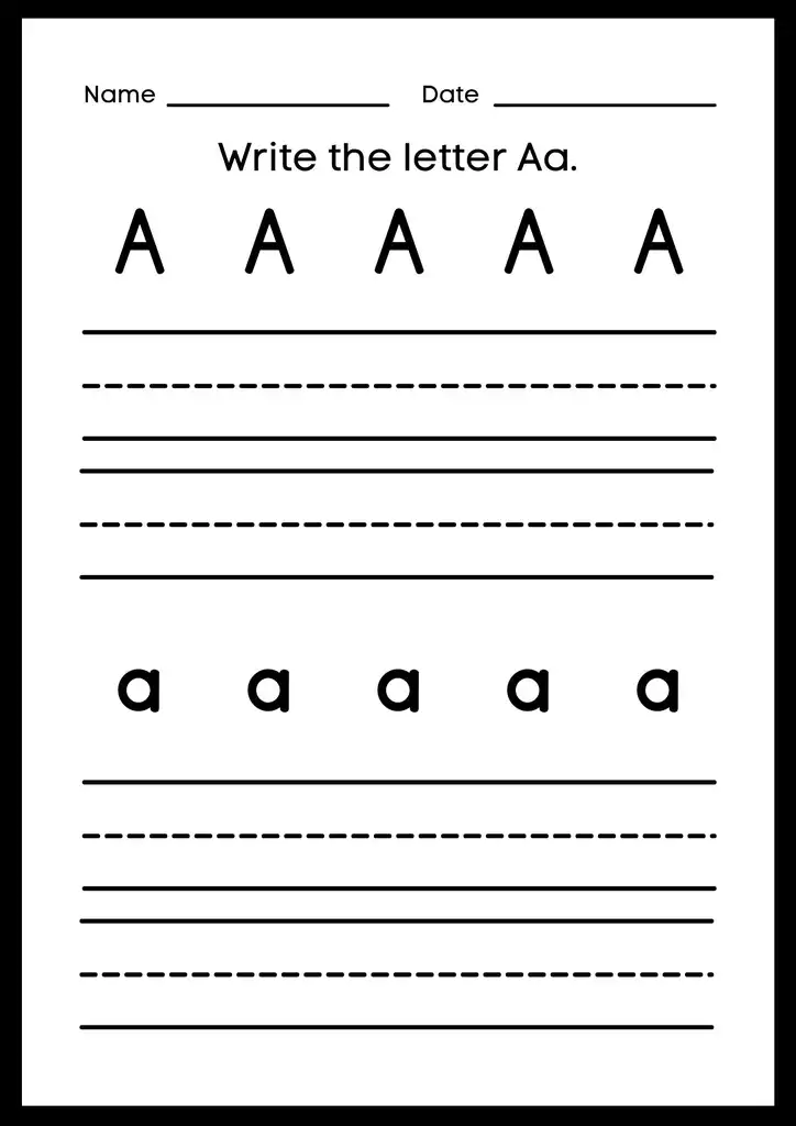 Free Printable Letter A Worksheets 03