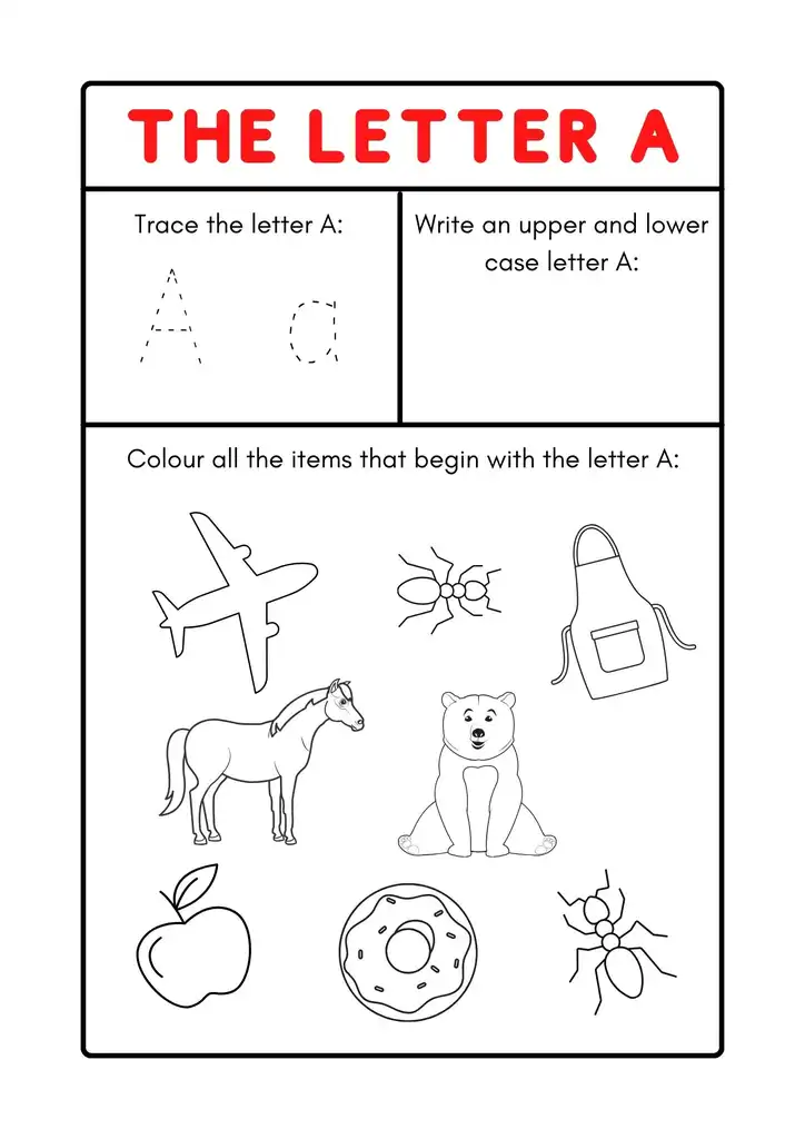 Free Printable Letter A Worksheets 06