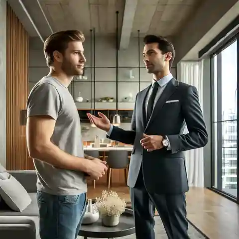 Job Description for a Leasing Consultant A Leasing consultant in a professional suit is showing a potential tenant