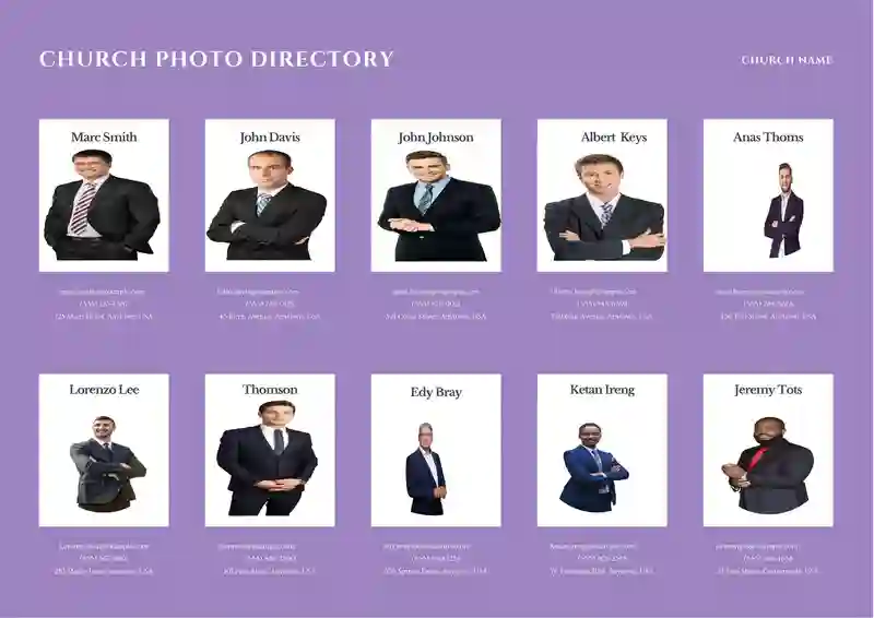 Printable Church Directory with Photos Template 03