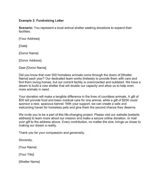 example persuasive letters fundraising letters
