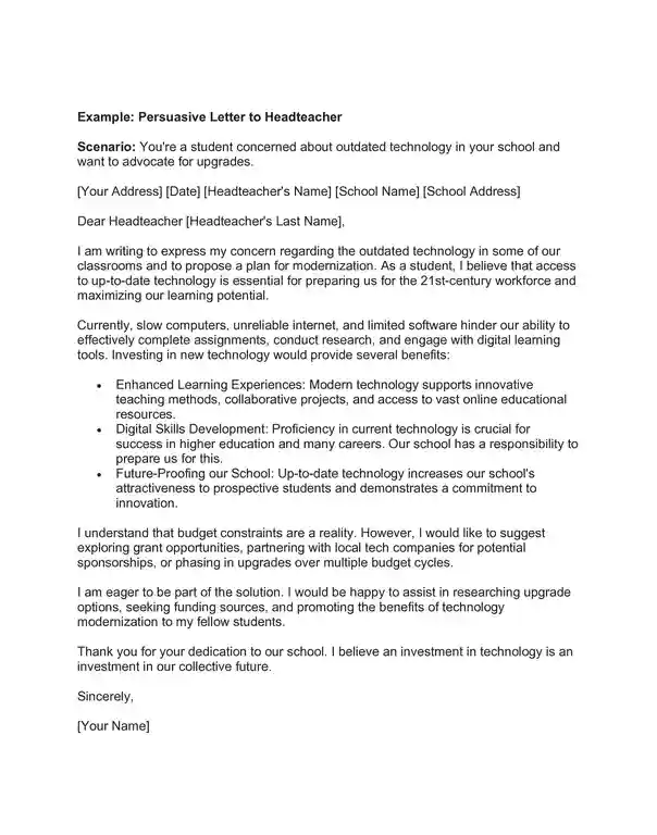 example persuasive letters persuasive letter to headteacher