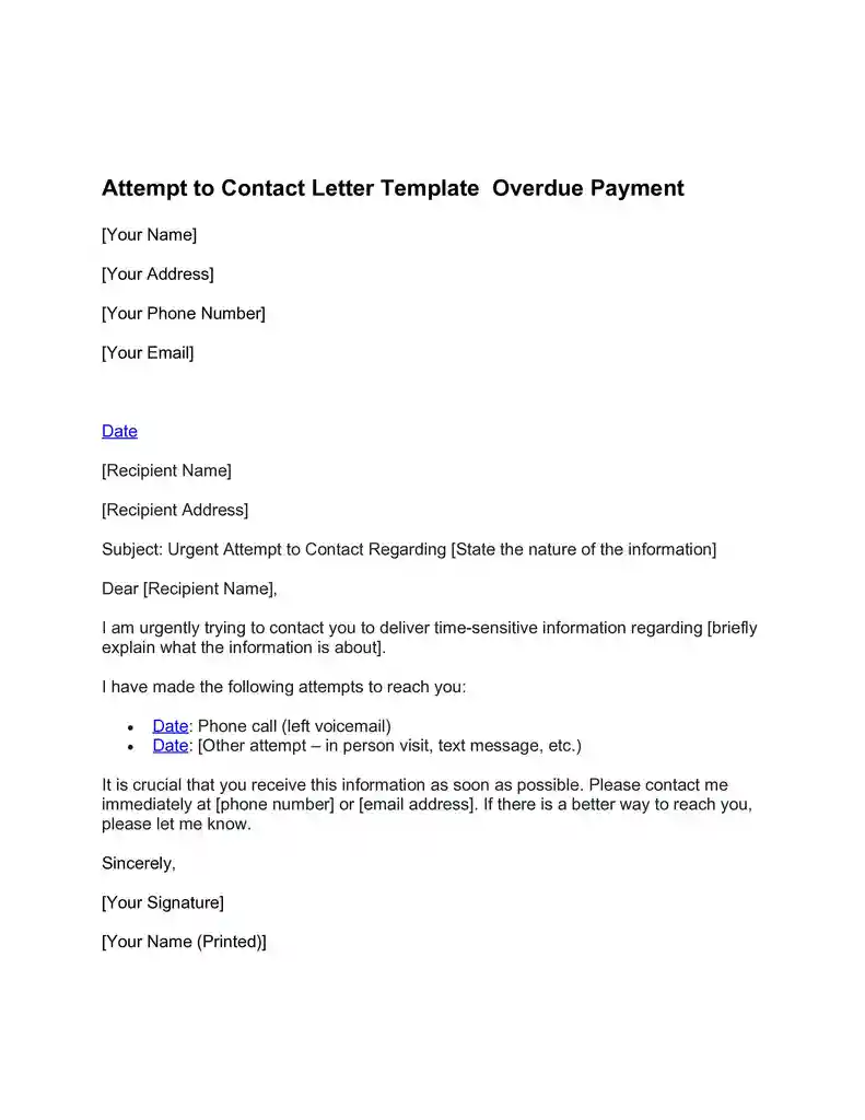 free attempt to contact letter templates 05