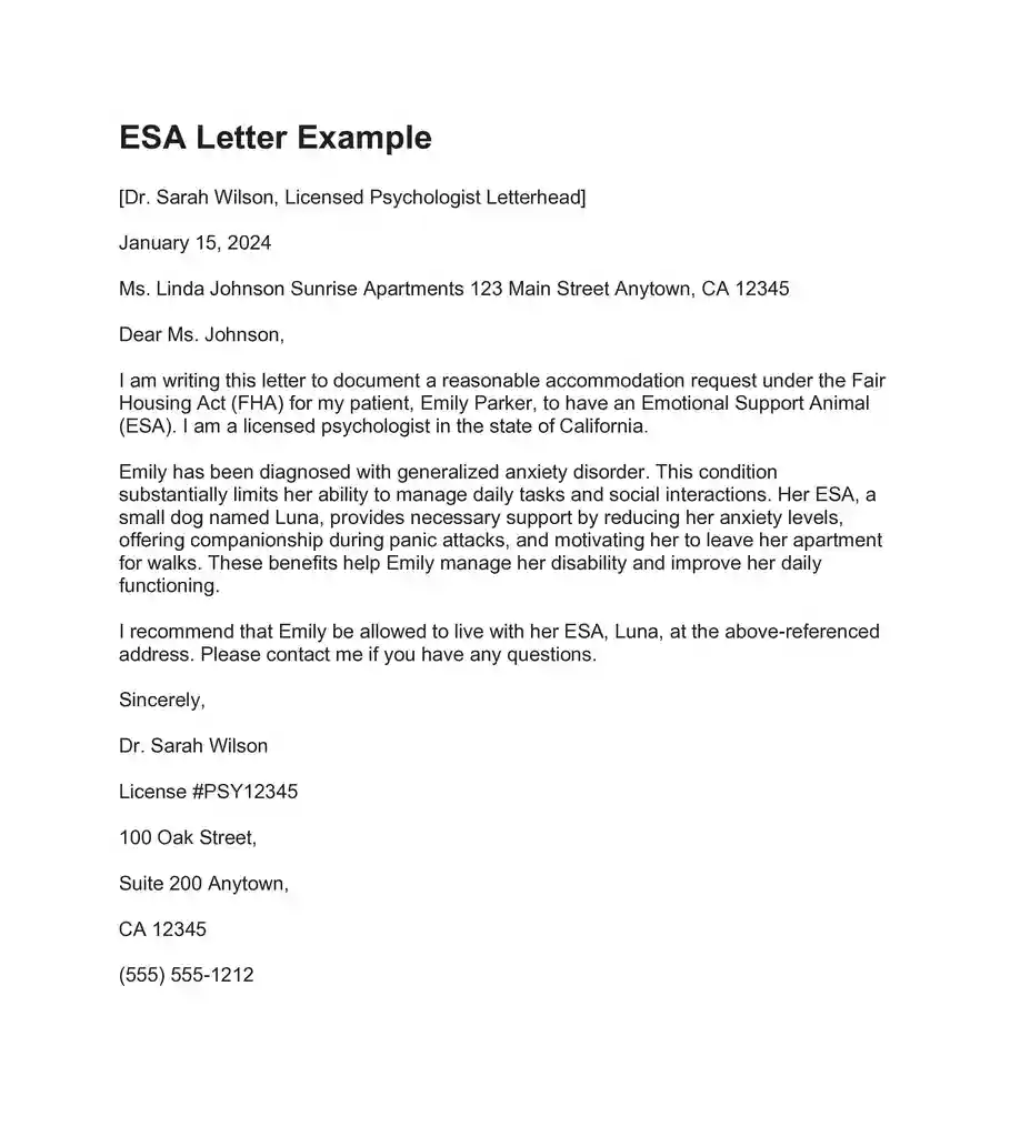 free printable esa housing letter template 03