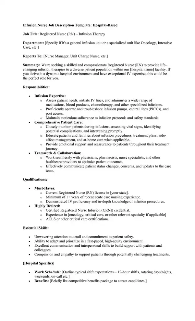 infusion nurse job description template 02