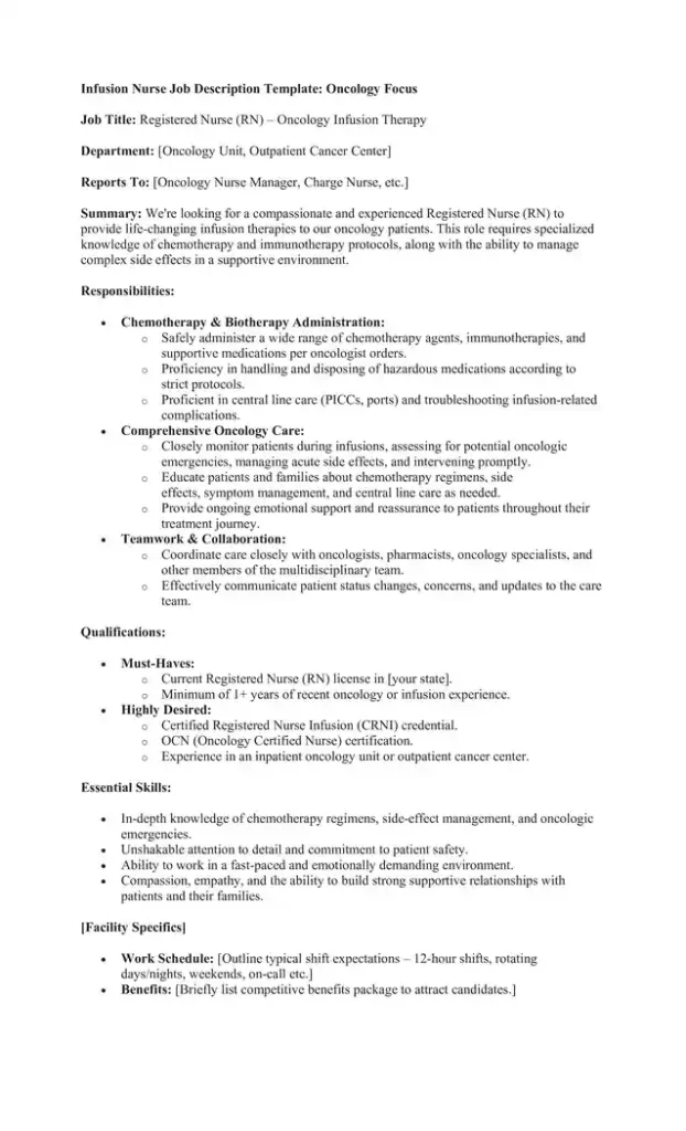 infusion nurse job description template 06