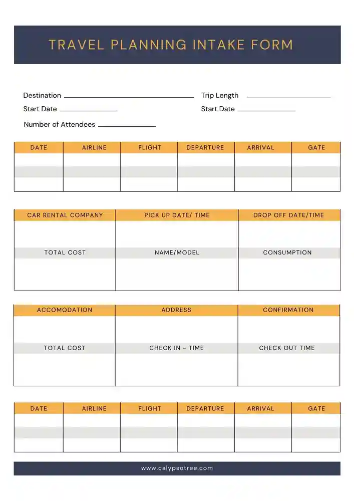 Travel Client Intake Form Template Travel Client Intake Form Template