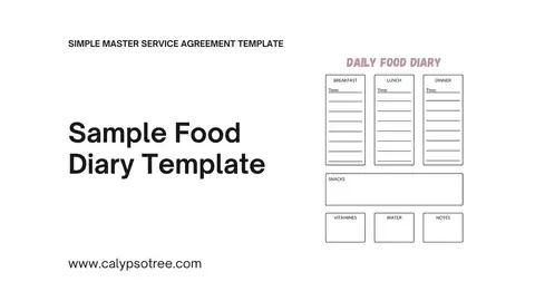 Sample Food Diary Template Presentation