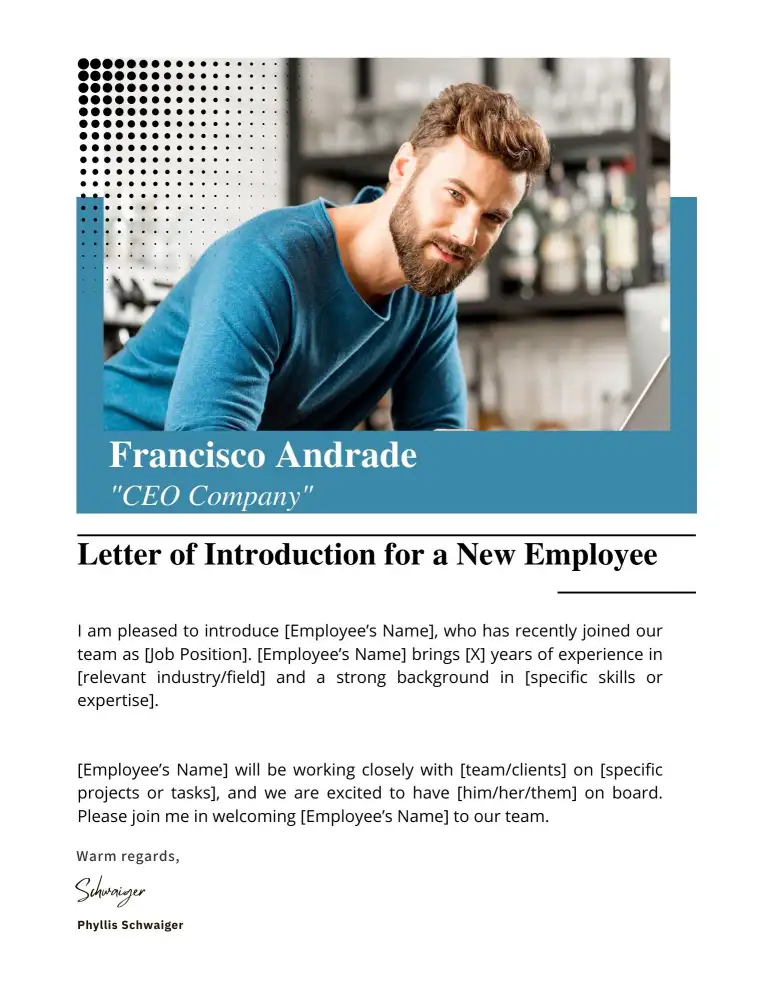 Professional Letter of Introduction for a New Employee Professional Letter of Introduction for a New Employee